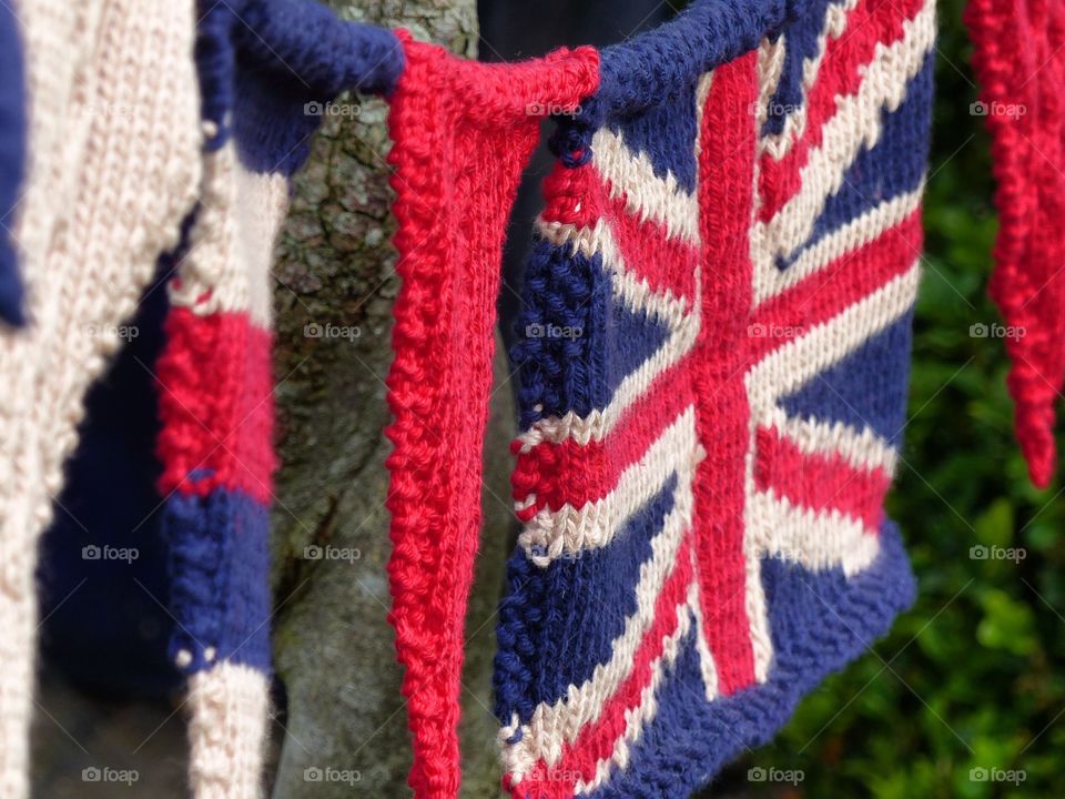 knitted union jack flag bunting