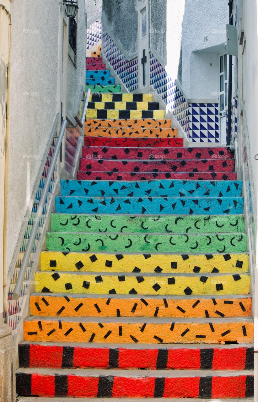 Colorful outdoor steps