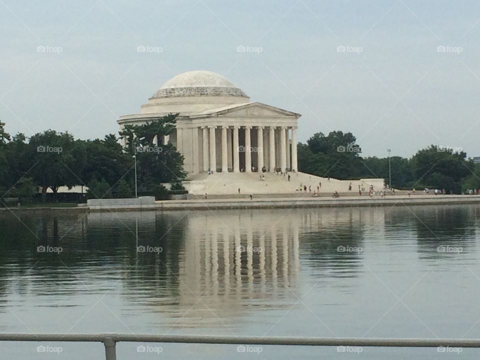 Jefferson Memorial. While on our trip to DC, we went paddle boating and got this amazing view!