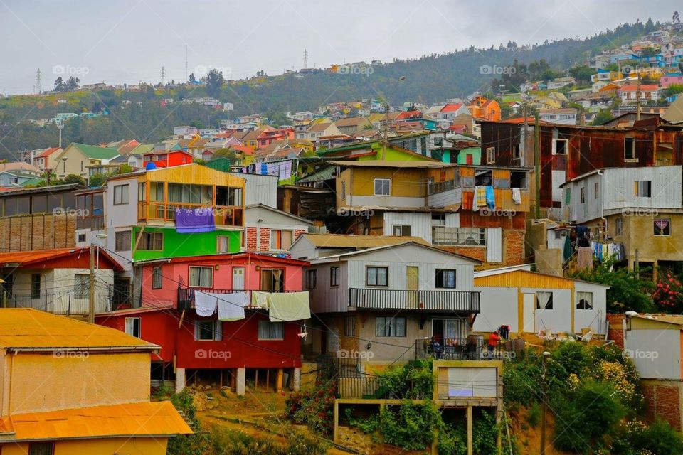 Houses in Valparaiso, Chile 