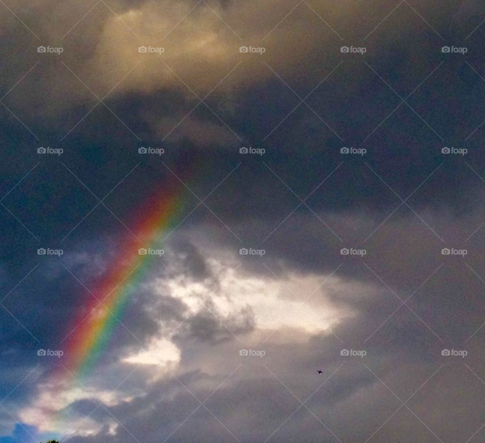A rainbow in the clouds