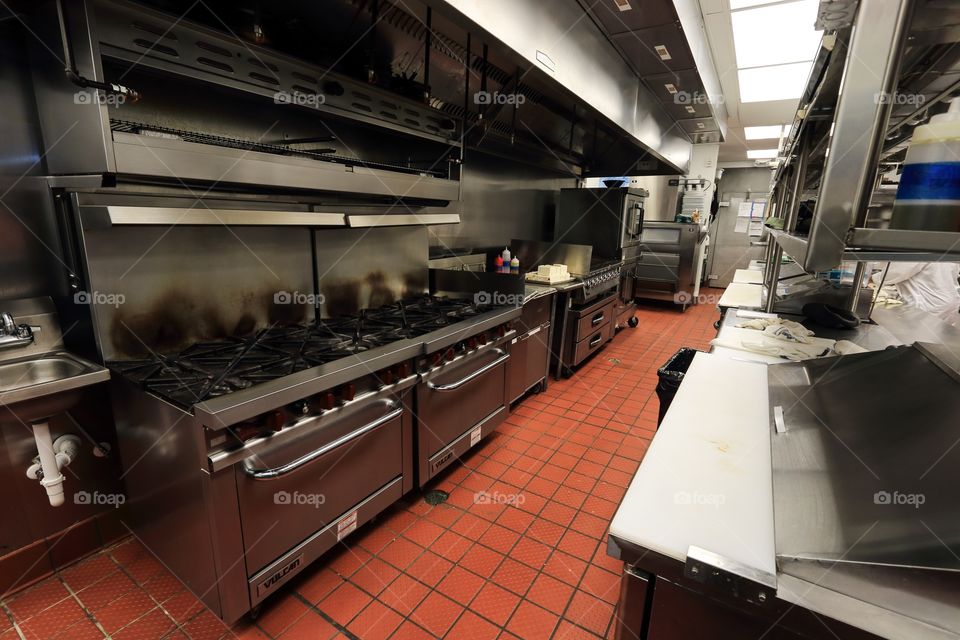 Inside kitchen of the restaurant 