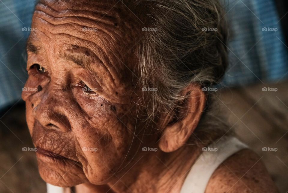 Longing grandmother's gaze