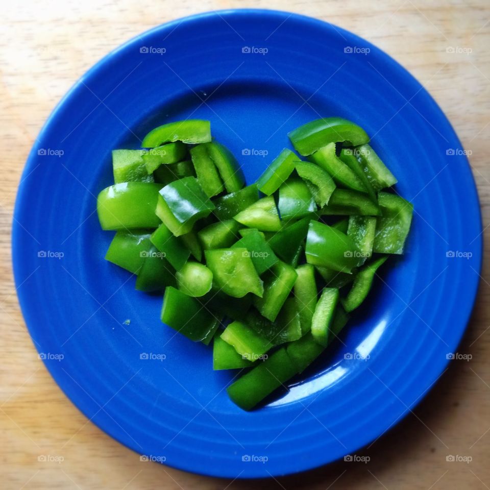 Green peppers heart
