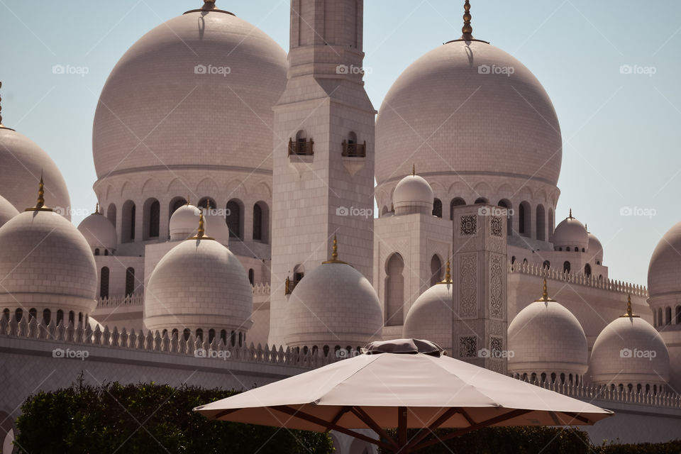 Arabic oriental islamic style geometric pattern. Arch shape architecture exterior design concept.