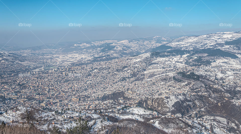 Sarajevo basin in winter