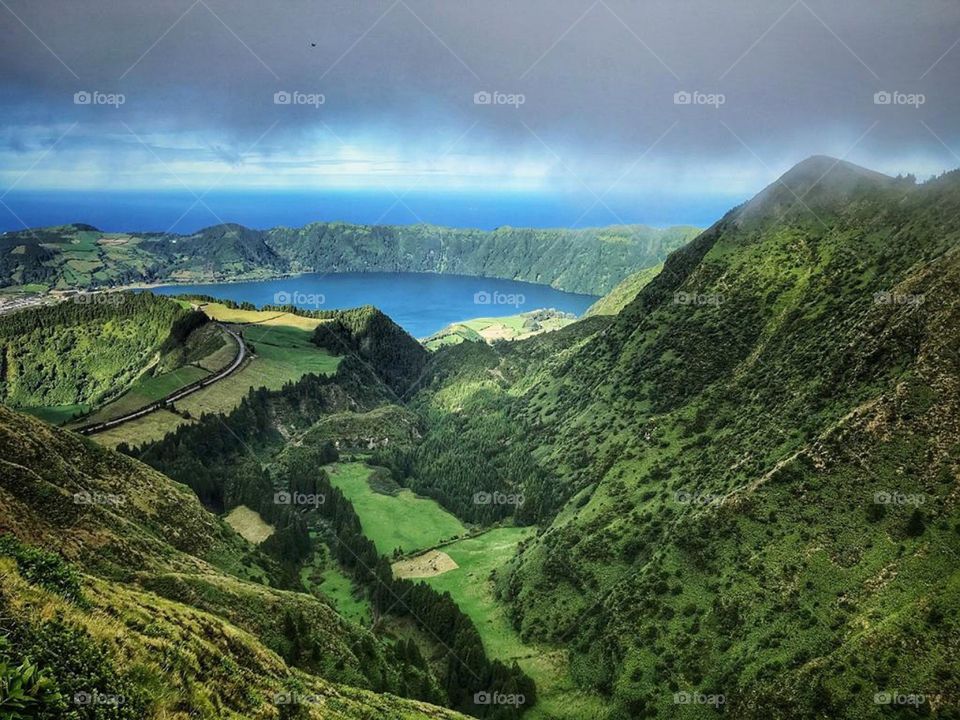 São Miguel view on the inactive volcano.