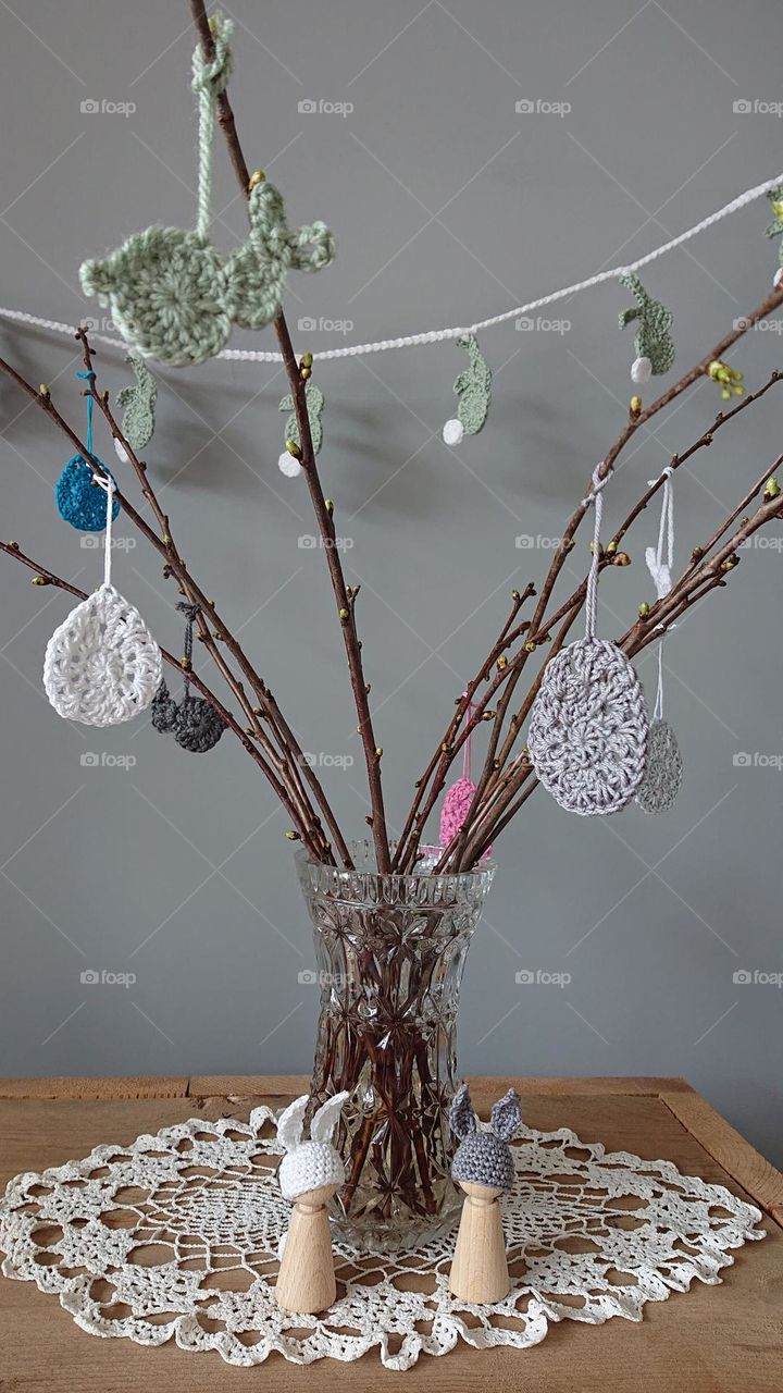 Easter branches in a vase