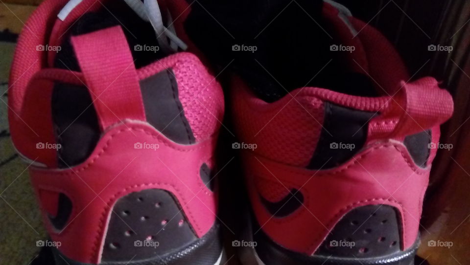 Pink shoes for running