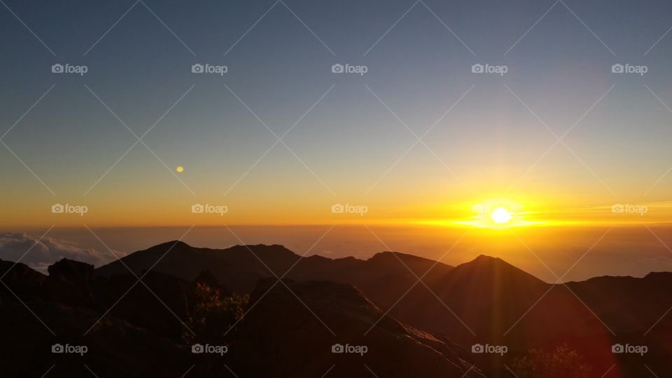 Sunrise on top of mountains