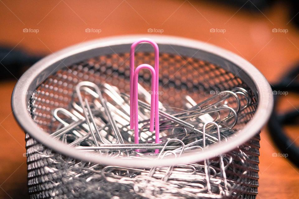 pink paper clip