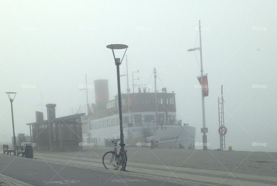 Boat in the mist.