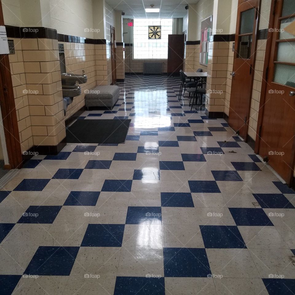 Old school hallway