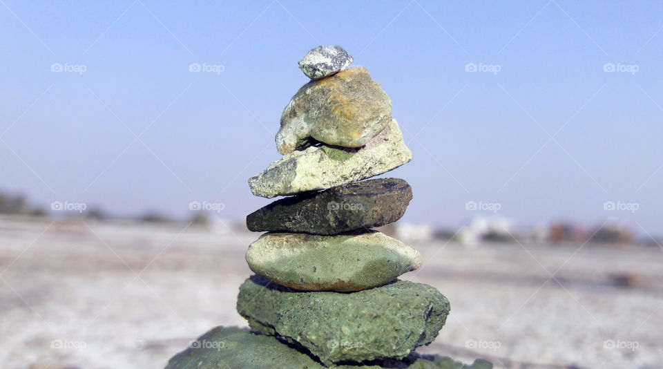 Balancing stack of rock
