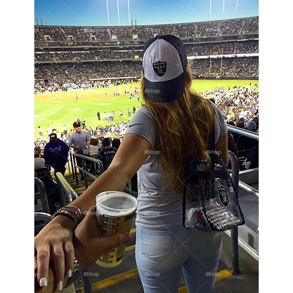 Follow me to the Stadium . Oakland Raiders Game 