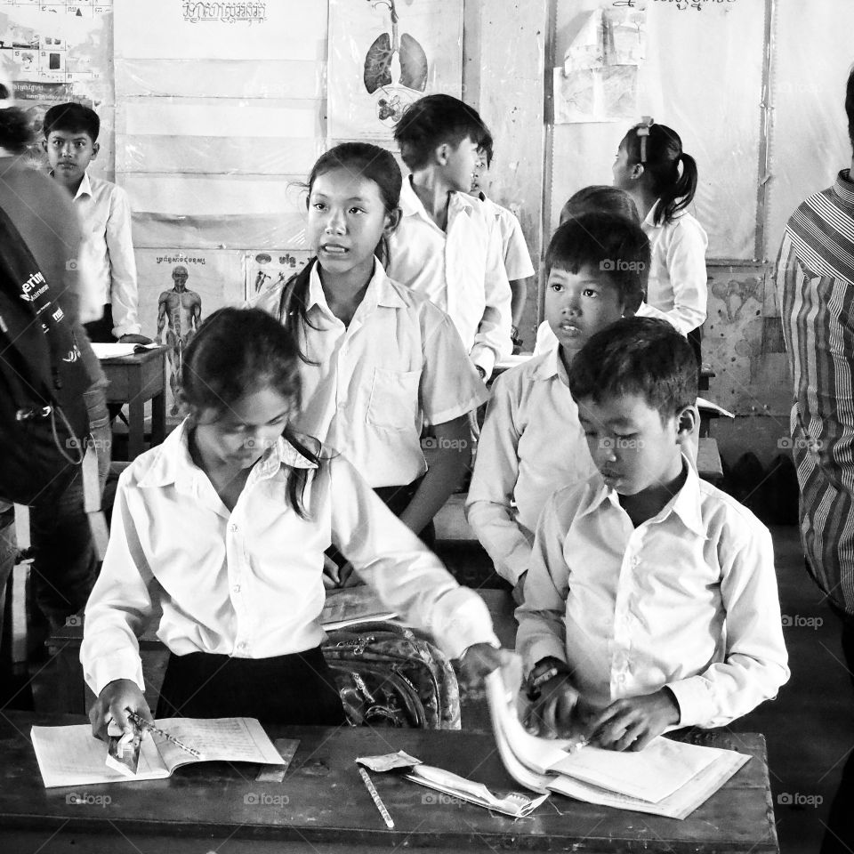 Cambodian school students 