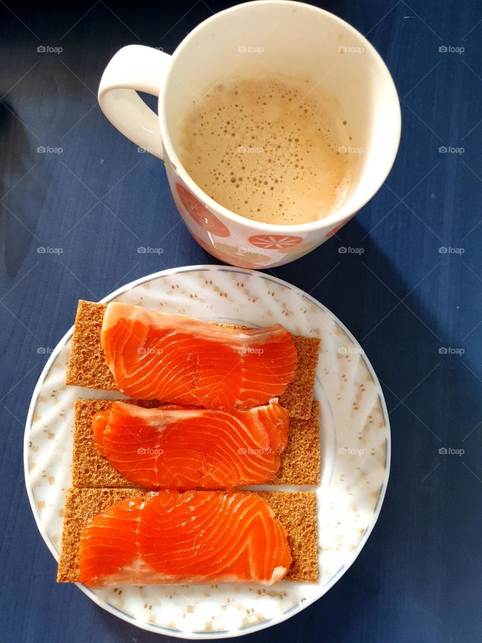 Healthy and yummy breakfast with a cup of coffee.