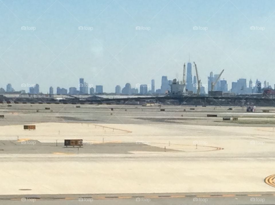 A distant NYC skyline