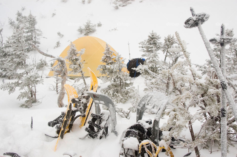 Winter camping in the White Mountains of New Hampshire