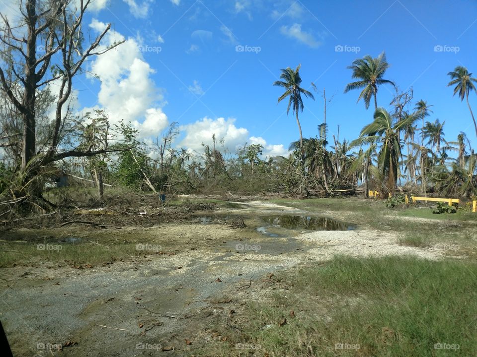 Hurricane damage at Punta Salinas, PR.