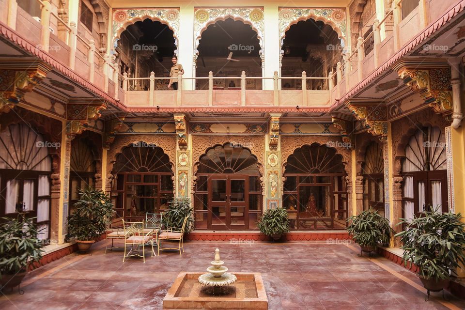 Inside a restored haveli
