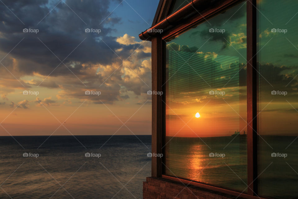 Reflection of beautiful sunrise 