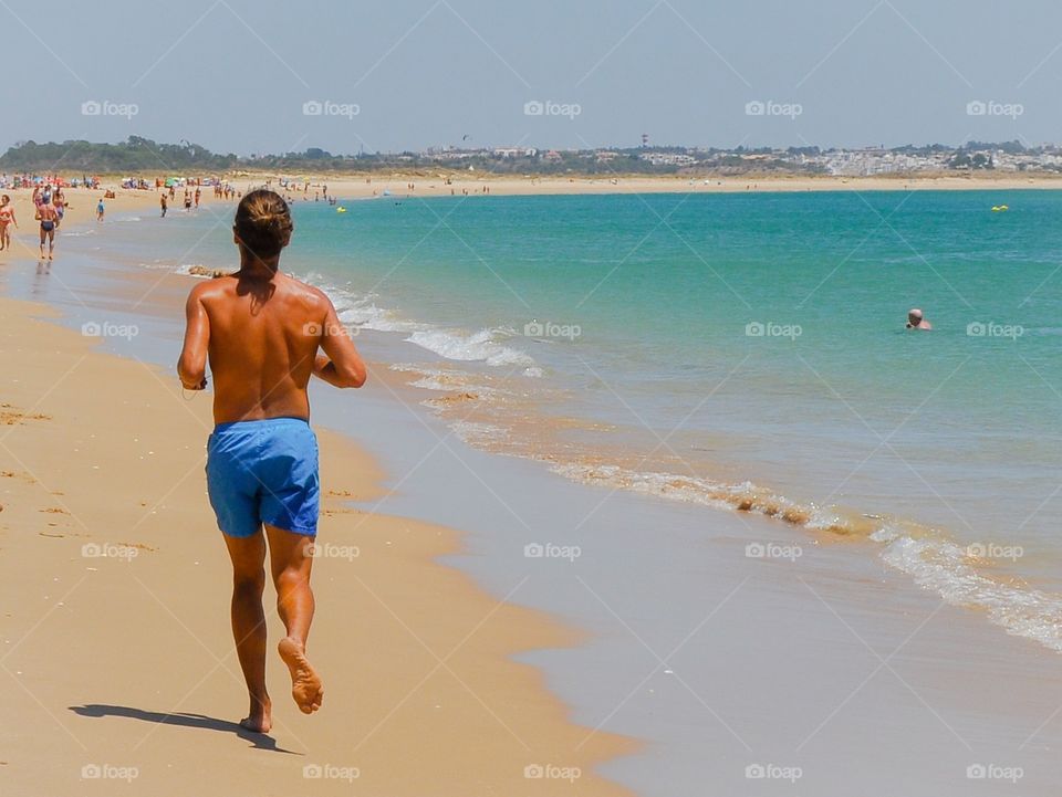 Running at the beach