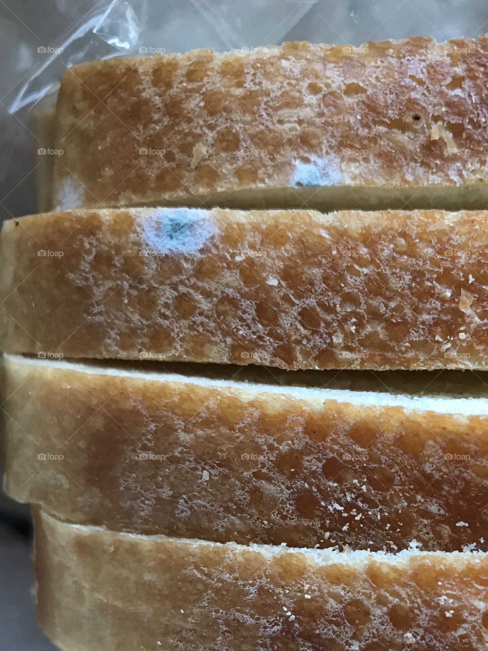 Bread with a slight amount of mold