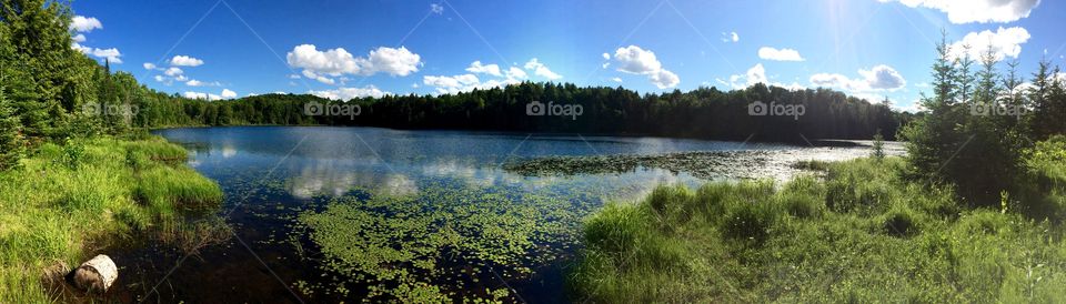 Panoramic view of a lake in the forest!

-On iPhone 5s.