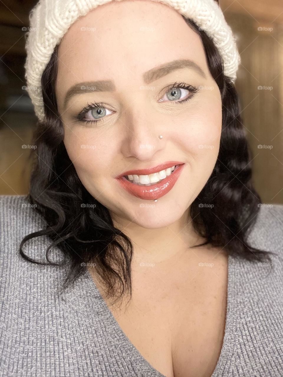 Plus size model close-up portrait 