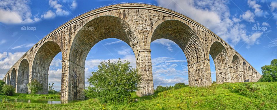 Railway bridge Ireland panoramic