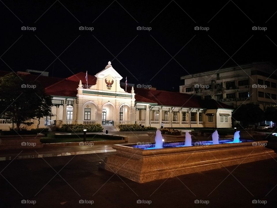 Building at the night in Thailand.