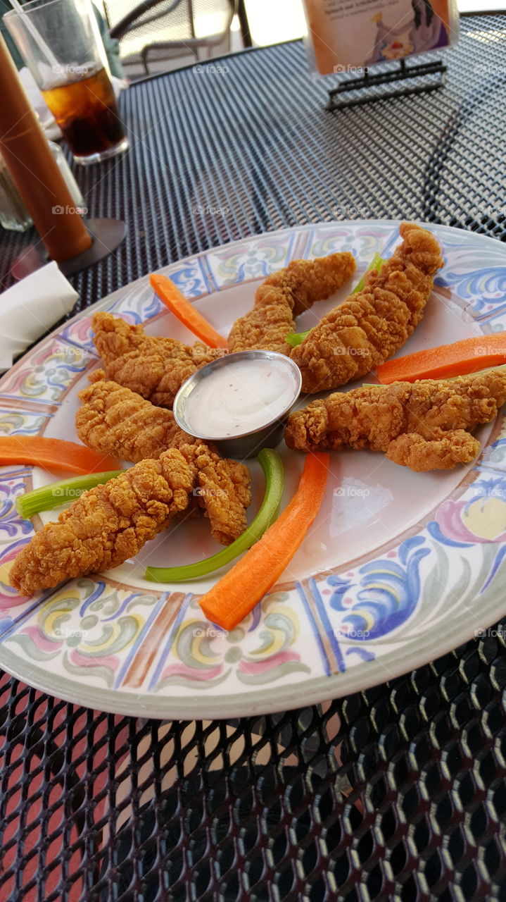chicken tenders. went out to lunch