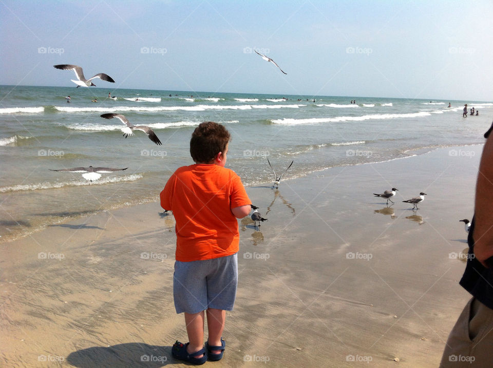 beach ocean boy waves by carinafox5