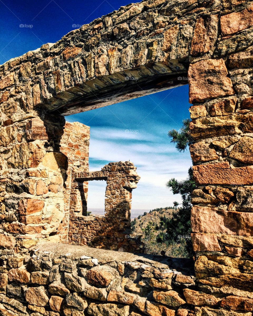 Close-up of stone wall at colorado