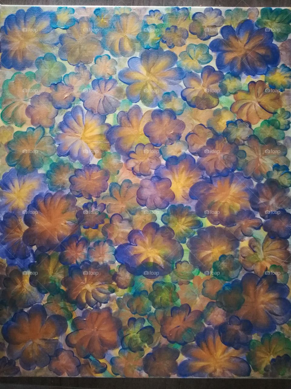 Neon flowers painting