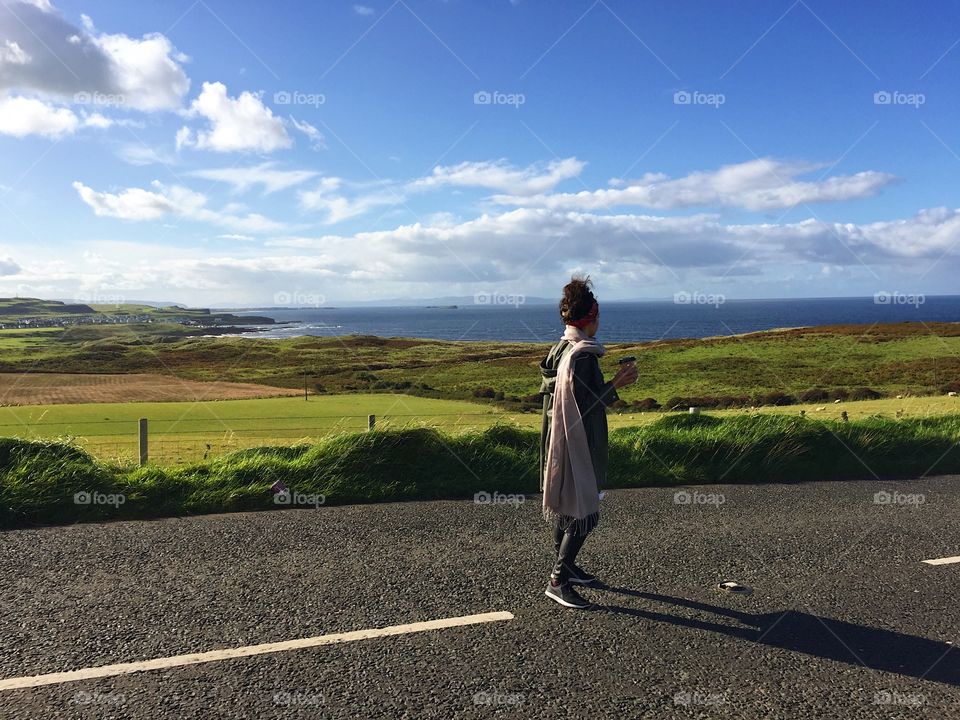 Landscape, Girl, Sky, People, Road