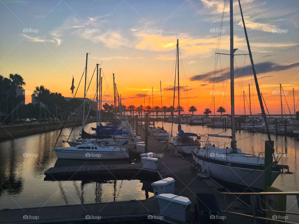 Water, Sunset, Pier, Harbor, Watercraft