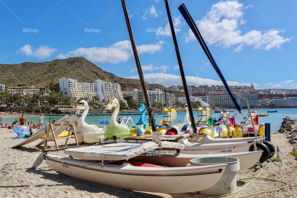 Beach and bay in Gran Canaria, Spain, Europe