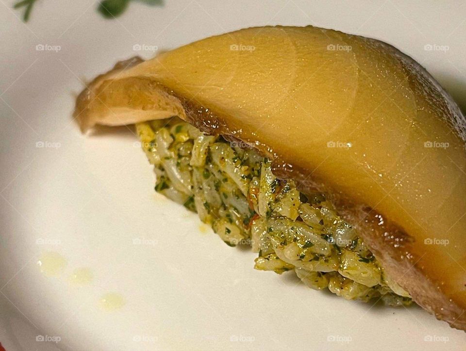 white fish sushi with seaweed rice