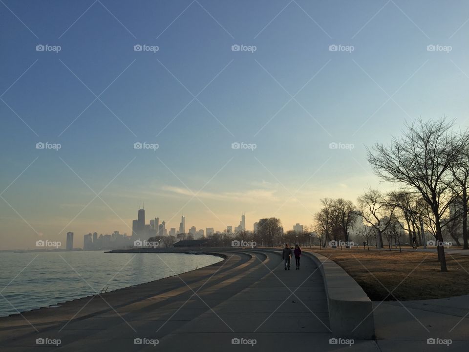 Chicago lake shore path 