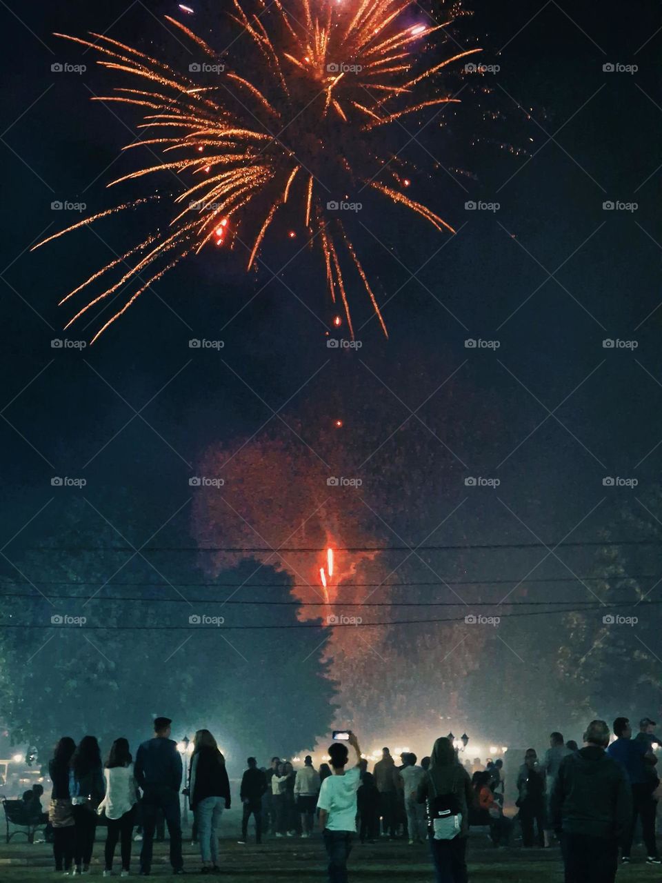 the crowds of people at the fireworks