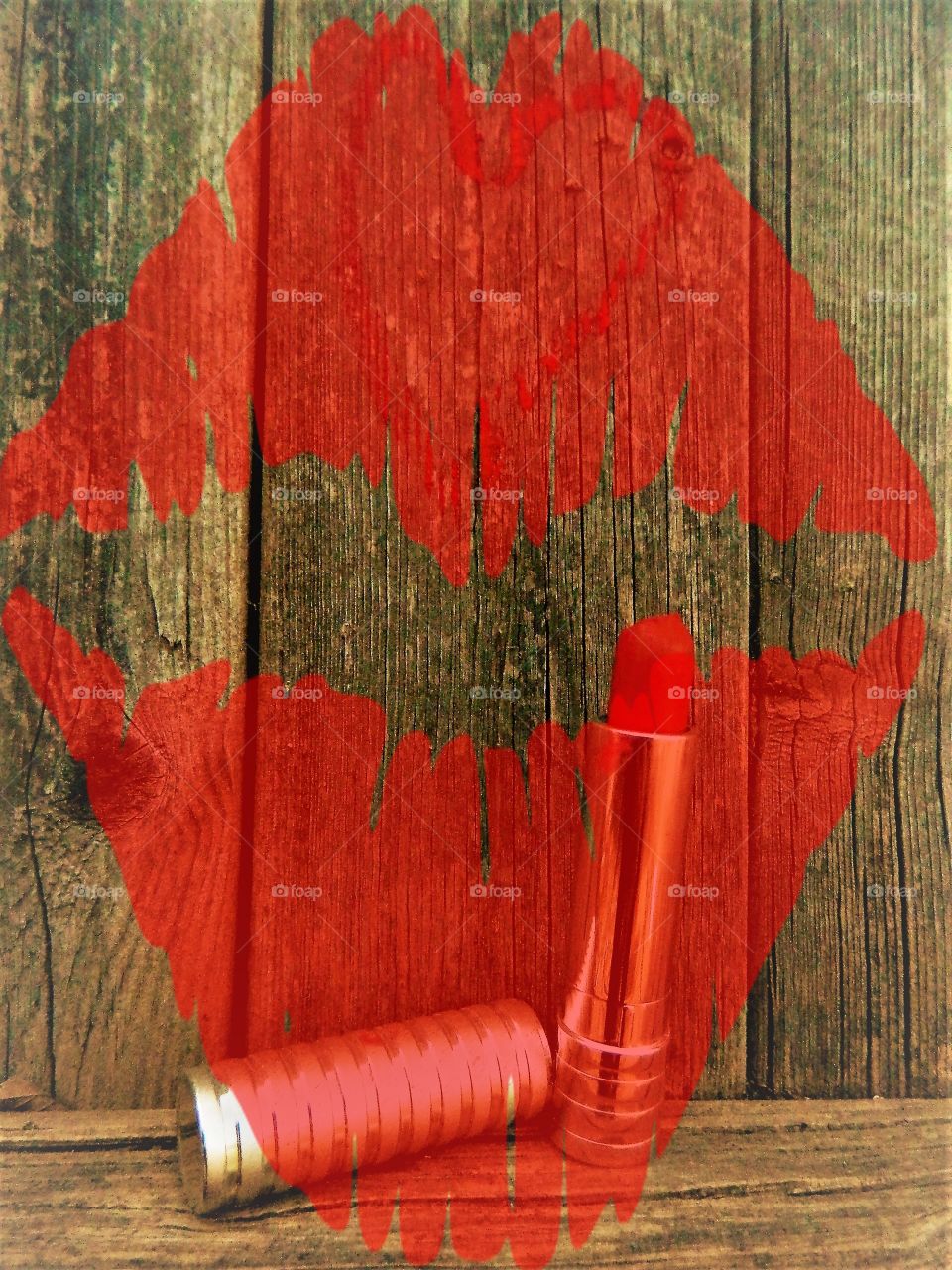 Lipstick on Wood