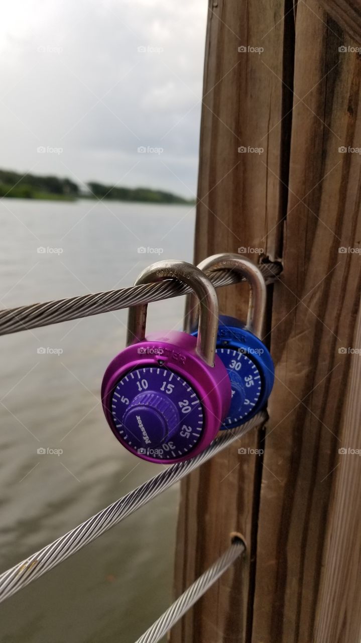 Pink love lock