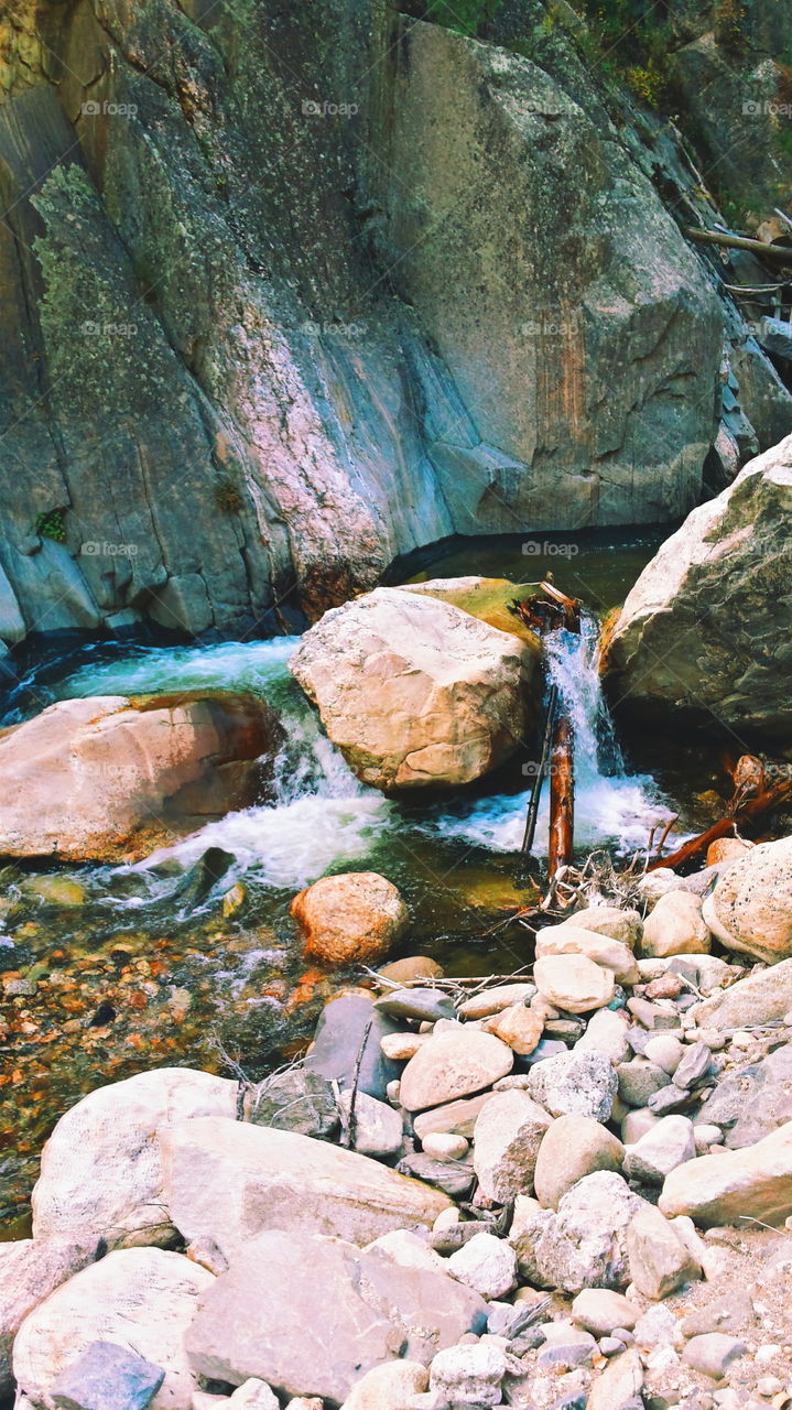 Water, No Person, River, Rock, Waterfall