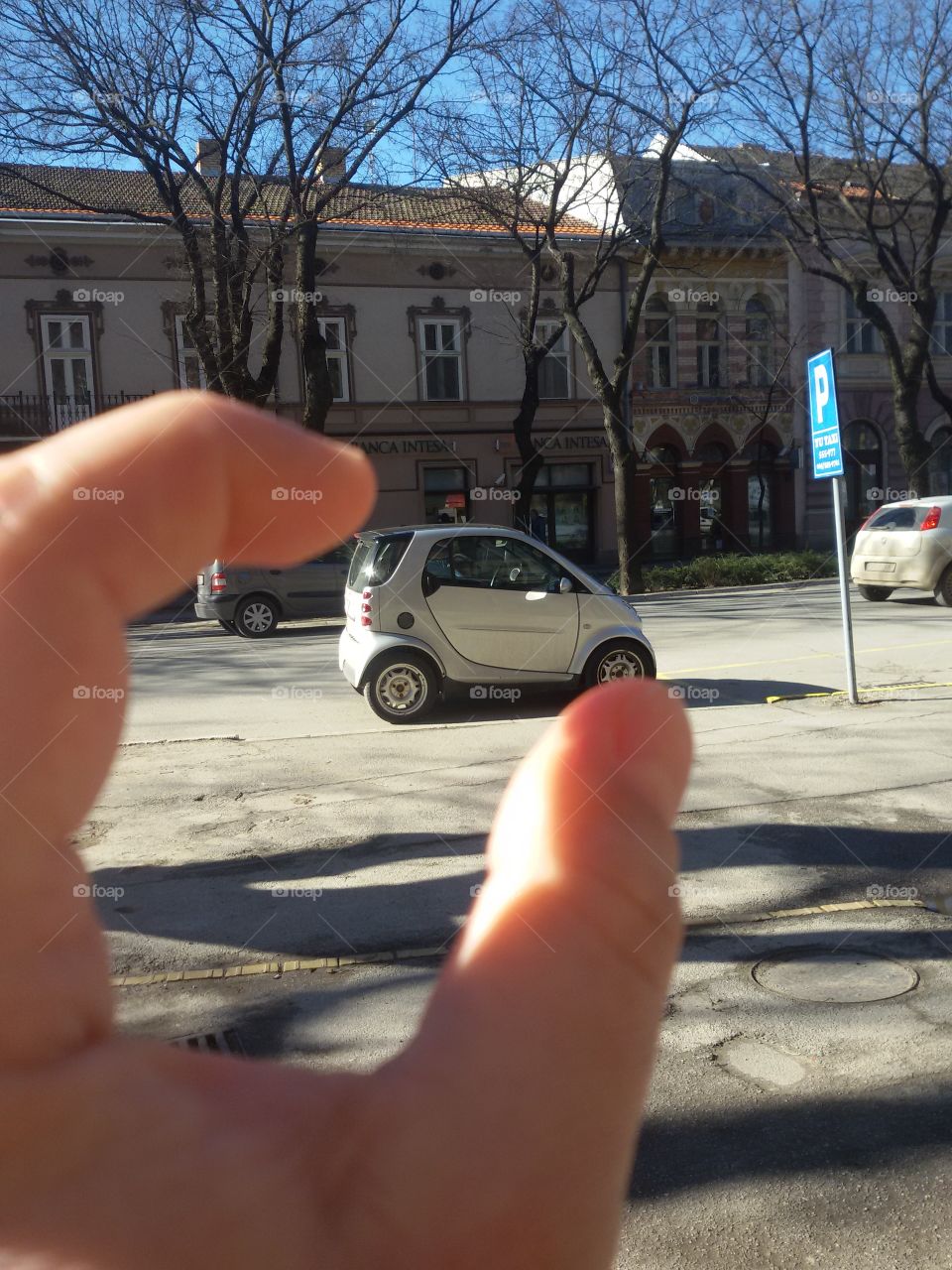 smart car in the hand