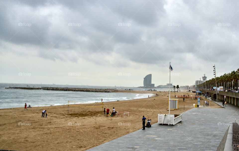 Playa de Barcelona en invierno