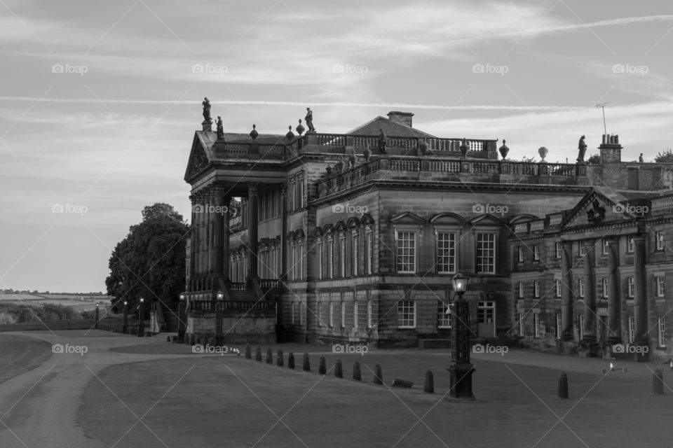 Wentworth Woodhouse. C.1740. Wentworth Woodhouse is a Grade I listed country house in the village of Wentworth, near Rotherham, South Yorkshire, England. It served as "One of the great Whig political palaces".
