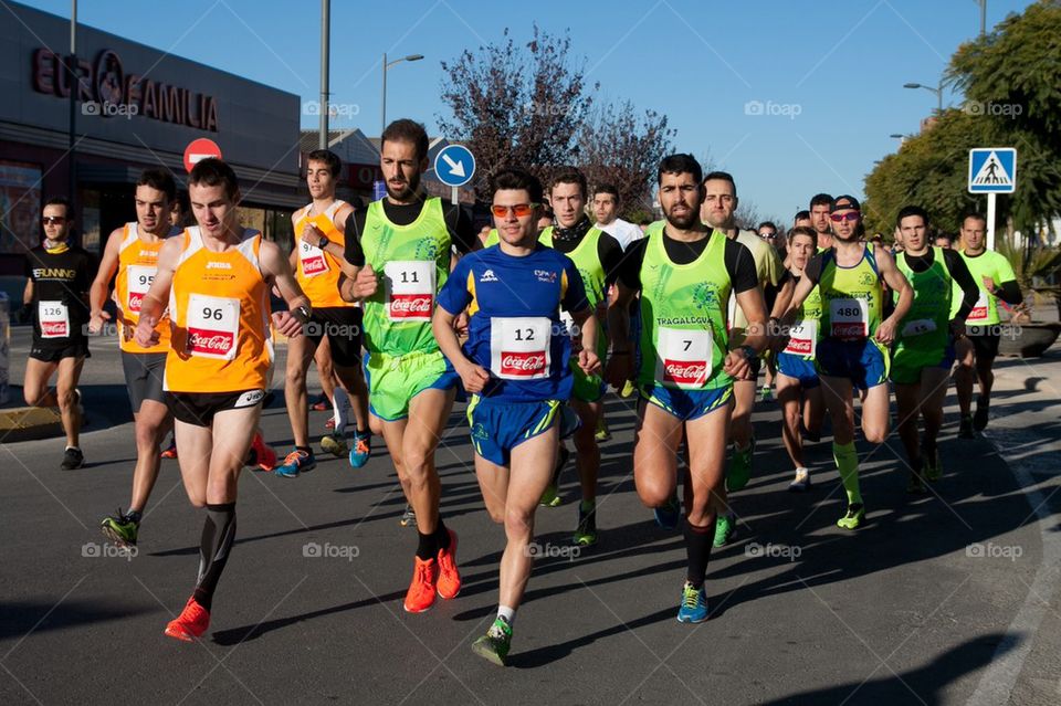 Runners in a race in Valencia Spain.