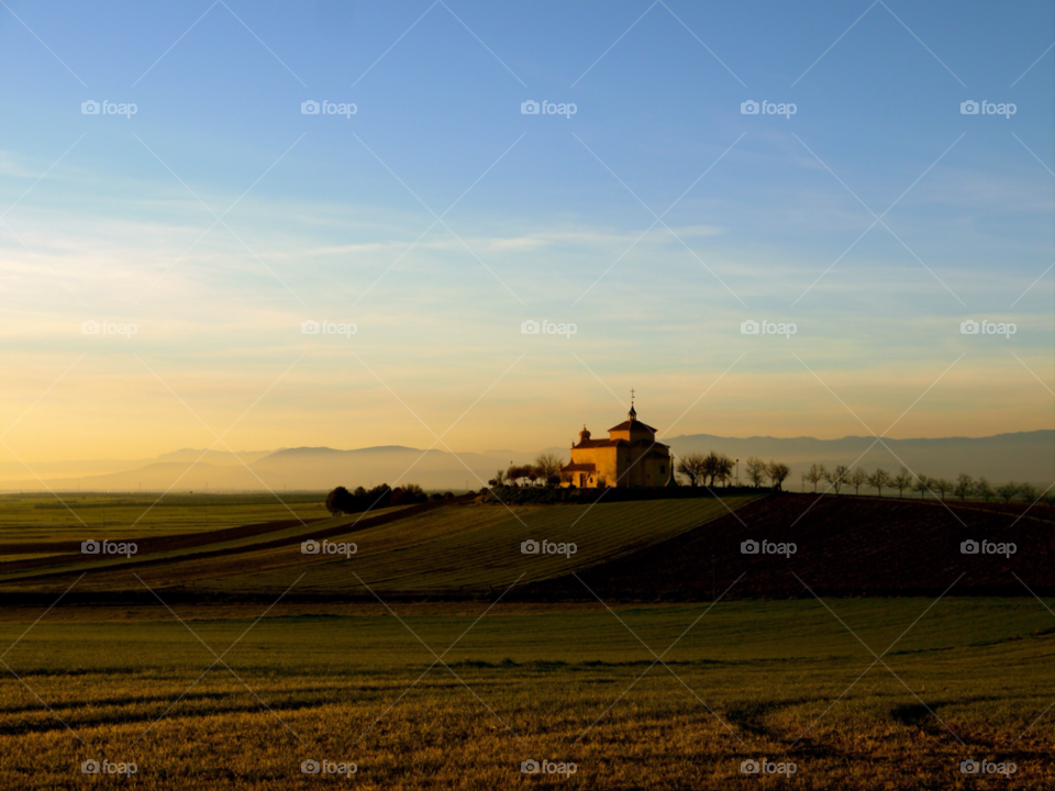 winter sky green field by alejandrorubiob